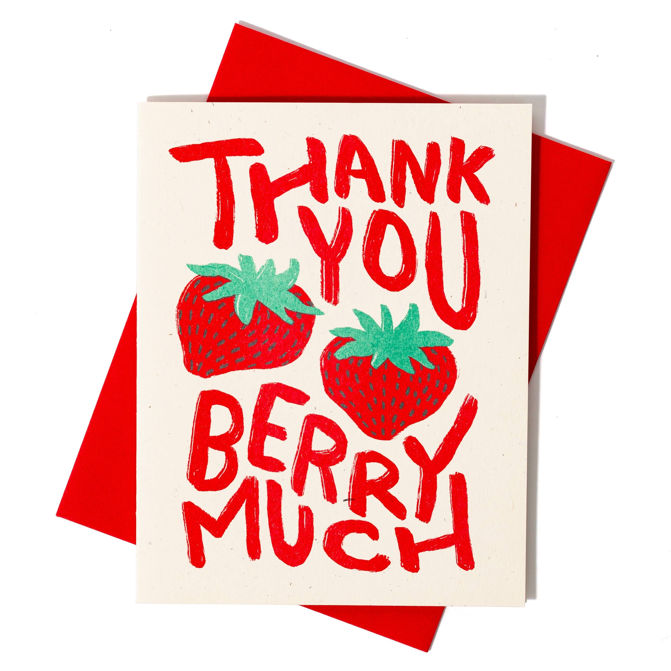 Bromstad Printing Co. - Wholesale Thank You Card - Thank You Berry Much - Risograph Card1
