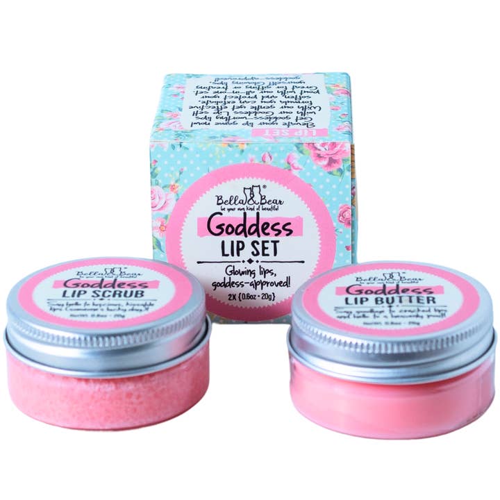 Bella & Bear - Wholesale Lip Scrub/Polish - Goddess Lip Set | Lip Scrub & Lip Butter | Gift Set