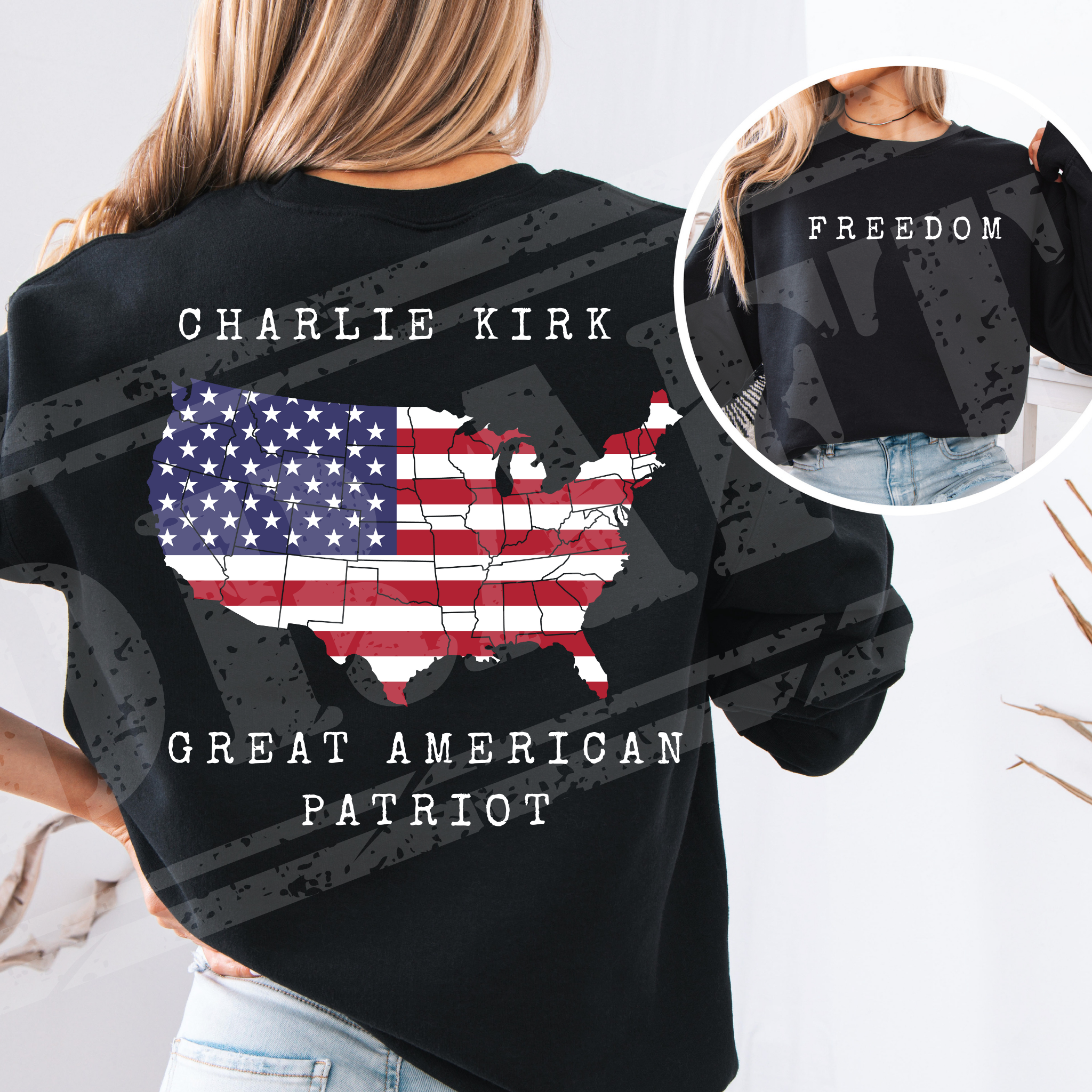 Texas Twisted Wholesale - Wholesale Graphic Sweatshirt - Unisex - 🎆 Charlie Kirk Sweatshirt | Great American Patriot Freedom 0