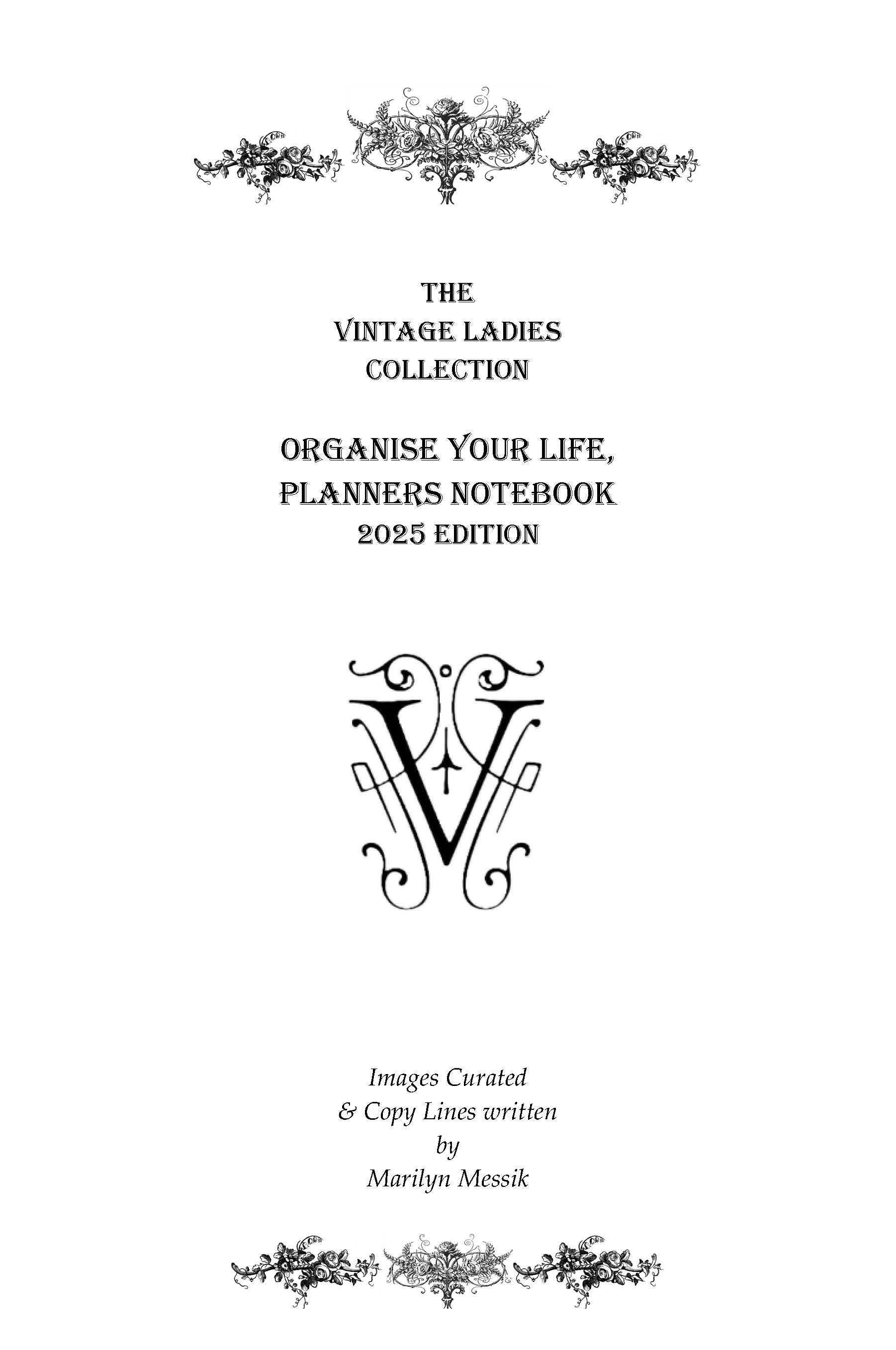 VINTAGE LADIES COLLECTION - Wholesale Notebook - Vintage Ladies Collection: ORGANISER & PLANNERS NOTEBOOK. 2