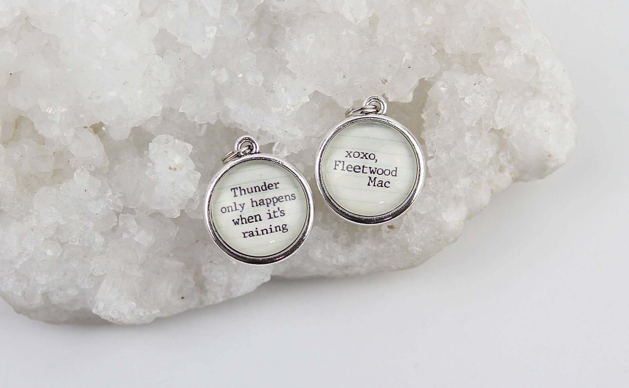 Jennifer Dahl Designs LLC - Wholesale Pendant/Charm Necklace - Thunder When It's Raining XO Lyric Double Sided Round Charm0