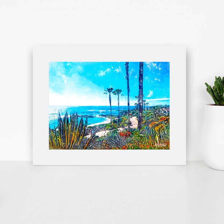 Junior Art Prints, Los Angeles CA, Malibu Blue, 14" x 11" for wholesale by G.O.A.T House of Creative