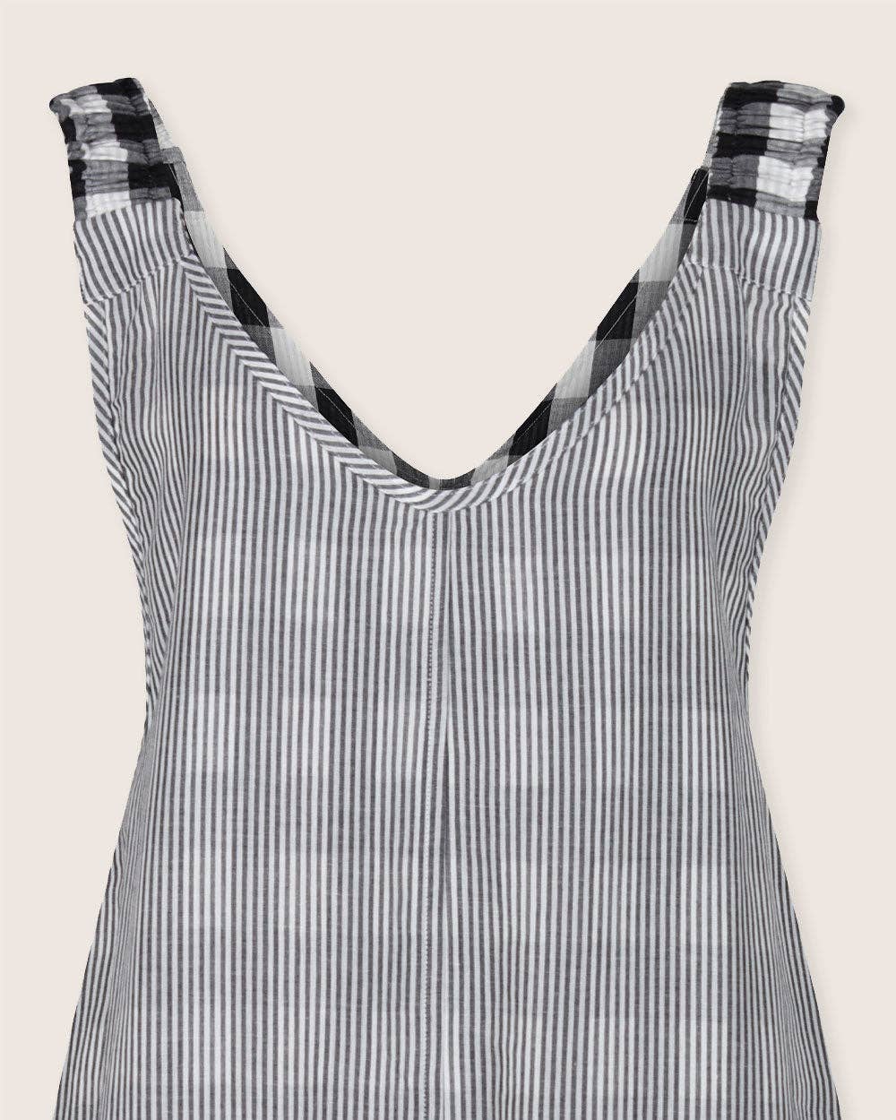 Multi Grace Multicolour Check Print Reversible Wide Leg Jumpsuit for wholesale on Faire7