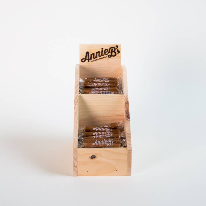 Annie B's - Wholesale Retailer Display - Food & Drink - Wooden Caramel Display for Bulk Caramel - Handmade in USA!