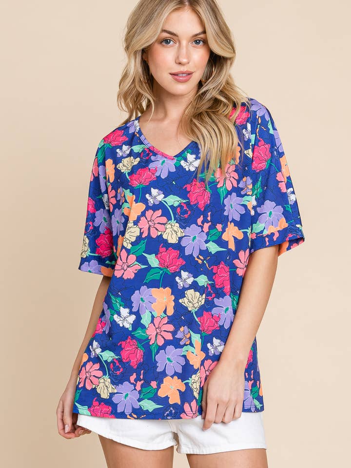 TA2108 RELAXED V-NECK TUNIC for wholesale by BOMBOM