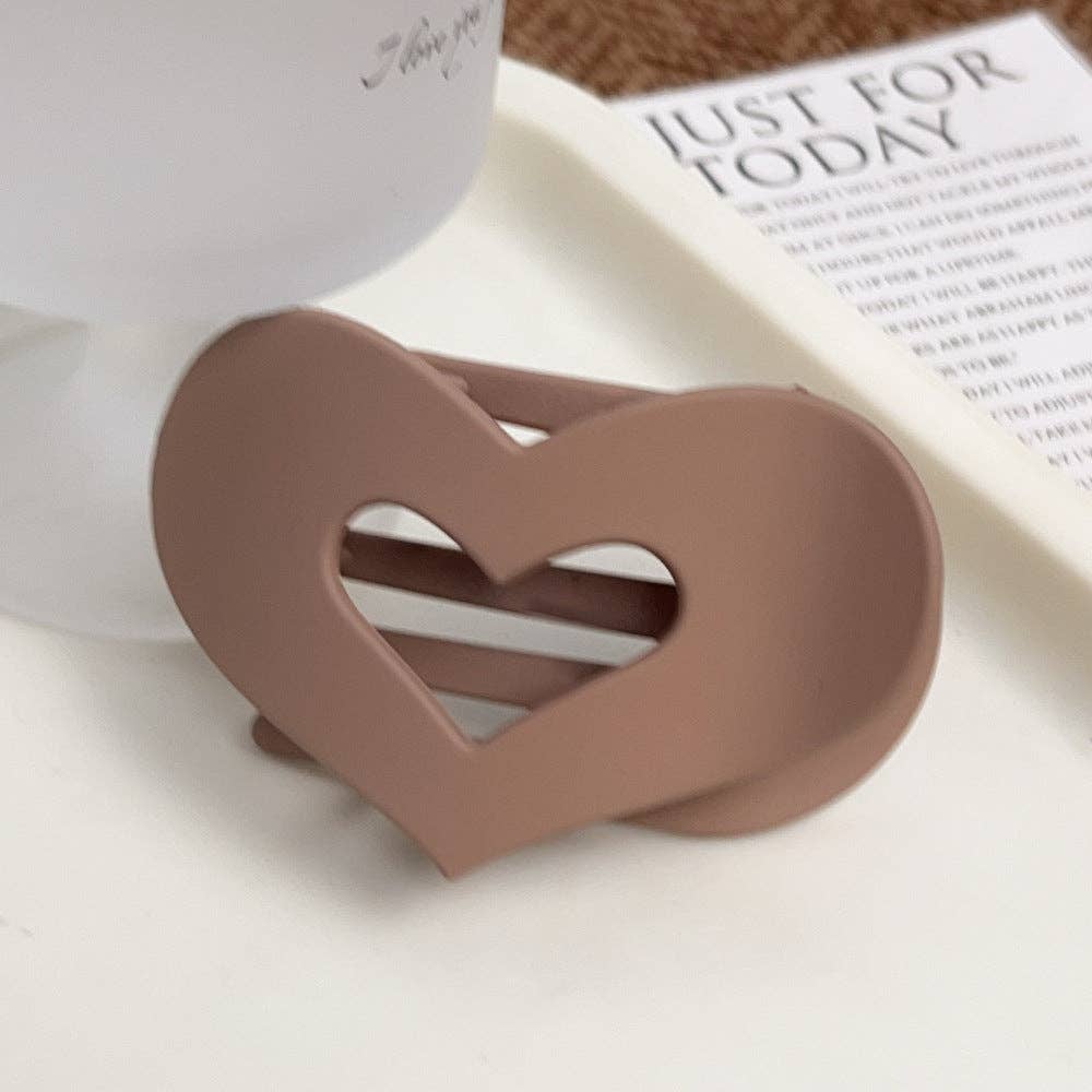 Dipped Shop - Wholesale Hair Clip - Women's - Stylish Flat Hair Heart Claw Clip DP25E8910