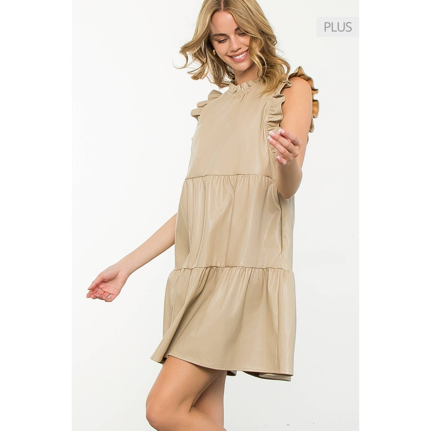 THML - Vendita all'ingrosso Vestito - Donna - /Taglia XL/ Abito in pelle con maniche a balze14