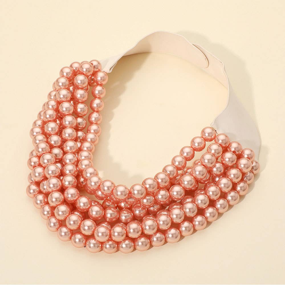 Sensibling Corp. - Wholesale Beaded/Pearl Necklace -  Multi Layered Pearl Beaded Collar Magnetic Necklace0