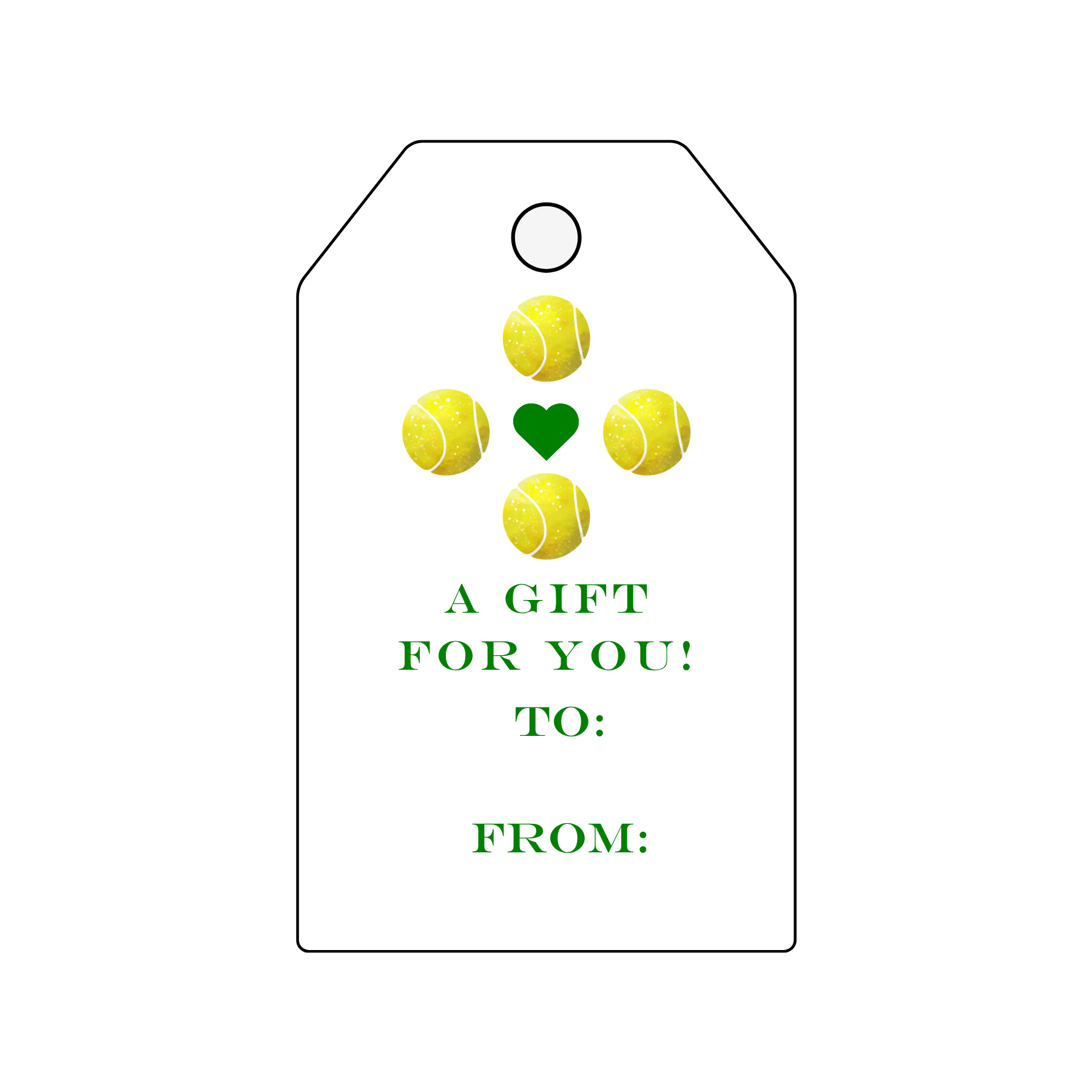Mimi Paper LLC - Wholesale Gift Tag - Gift Tag Set - Tennis Balls and Hearts0