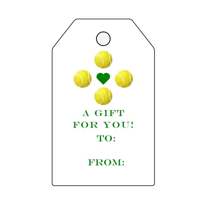 Mimi Paper LLC - Wholesale Gift Tag - Gift Tag Set - Tennis Balls and Hearts0