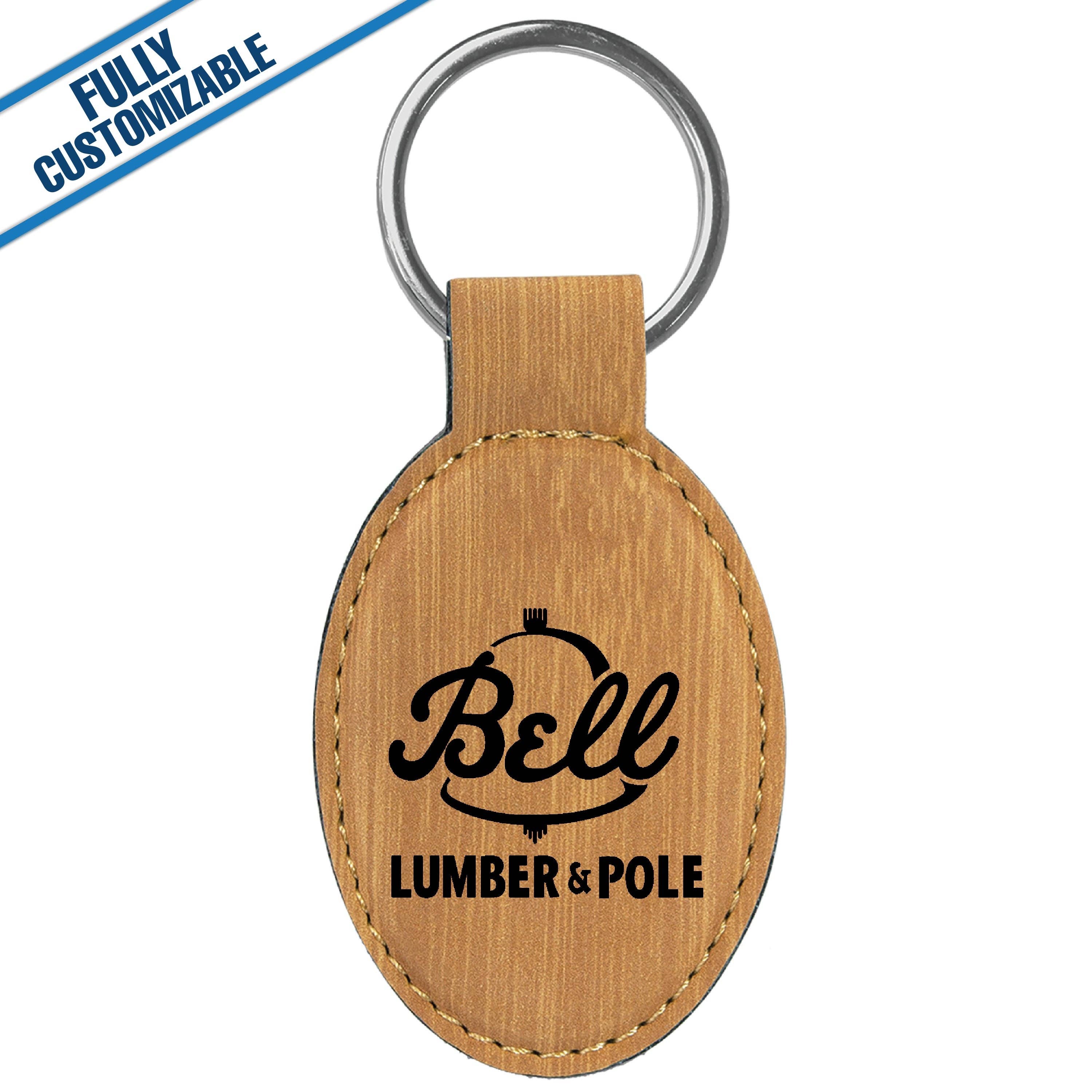 GiftWorksPlus - Wholesale Keychain - Unisex - Engraved Leatherette Oval Keychain - Fully Customizable10