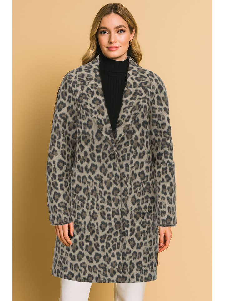 Casaco com Estampa de Leopardo por atacado de ITSSY