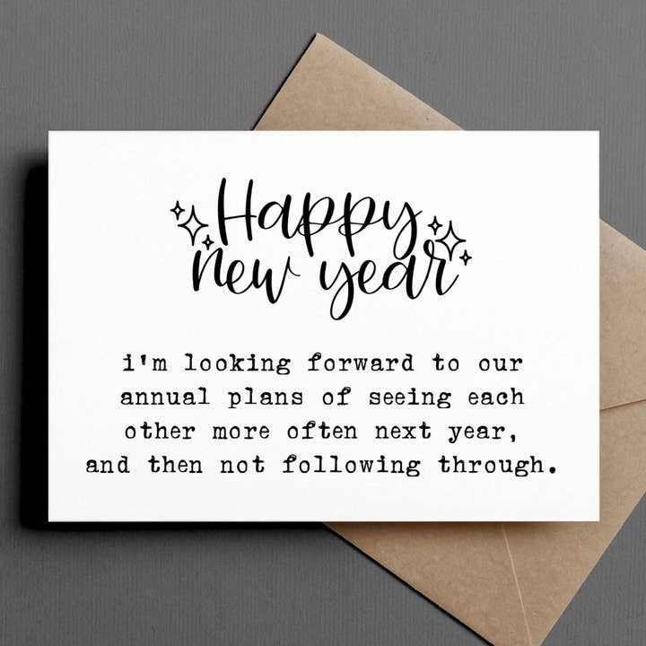 funny new year's card | new year's plans for wholesale by Ink & Attitude Stationery Company