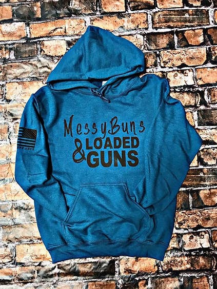 Messy Buns Loaded G*ns (Blue) Hoodie for wholesale by The Armory