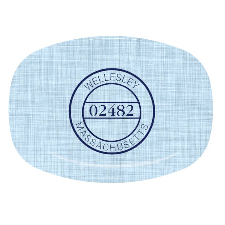 Platter - Custom Circle Zip Code, Town, State for wholesale by Peachy Pendants