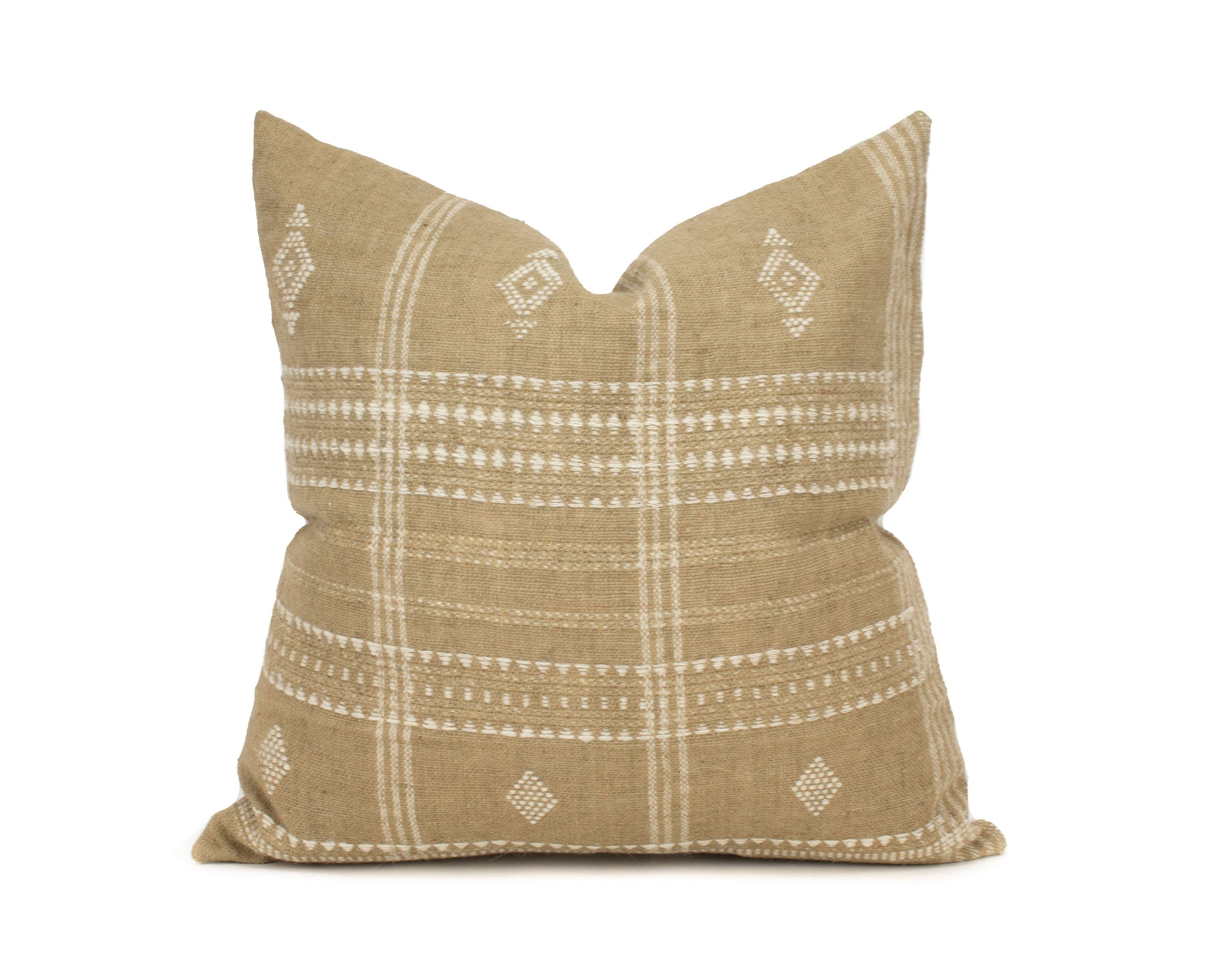 Heddle & Lamm - Wholesale Throw Pillow Cover - Aditi - 20" Beige Indian Wool Pillow Cover2