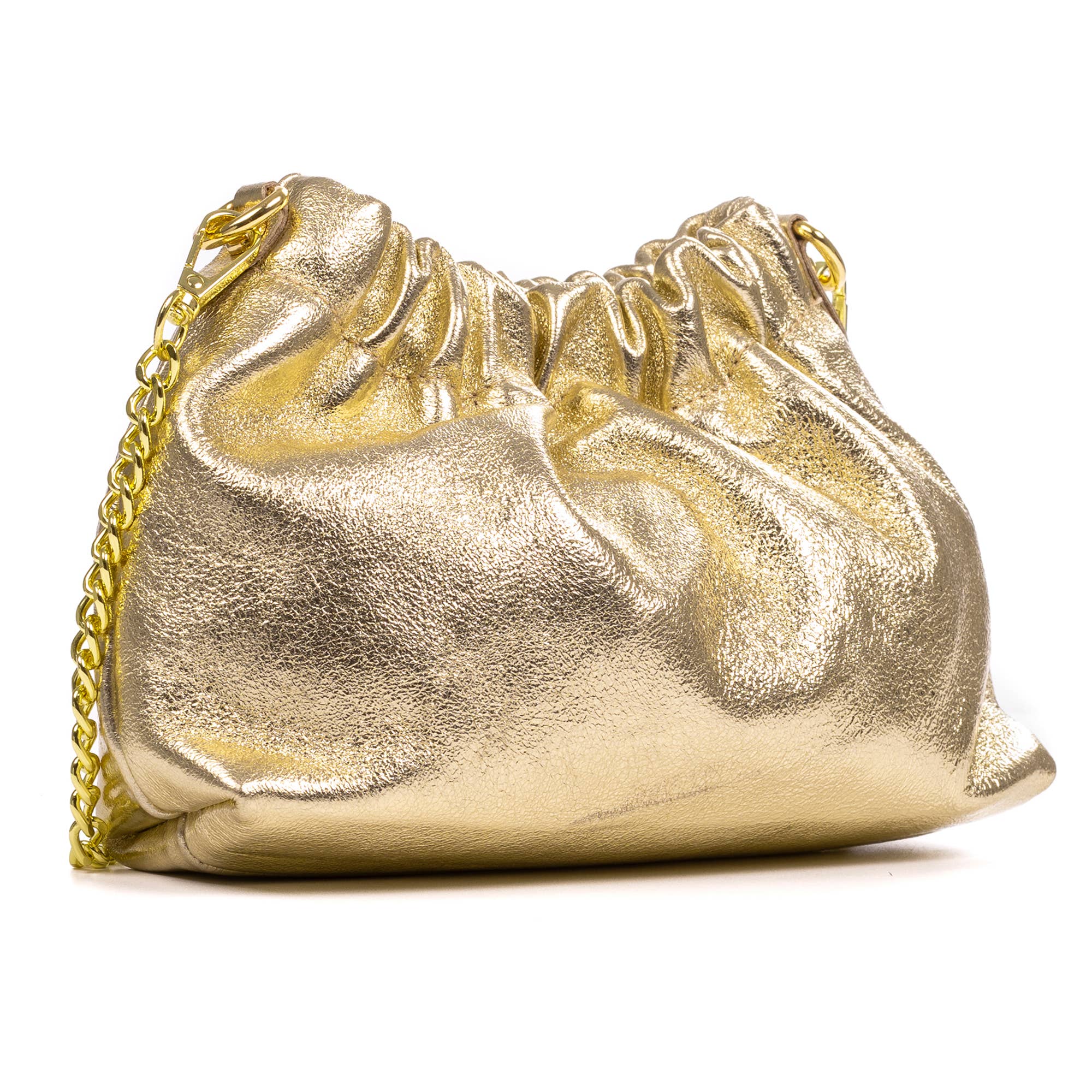 FIRENZE ARTEGIANI - Wholesale Shoulder Bag - Women's - Ascea genuine laminated leather crossbody bag with metal strap3