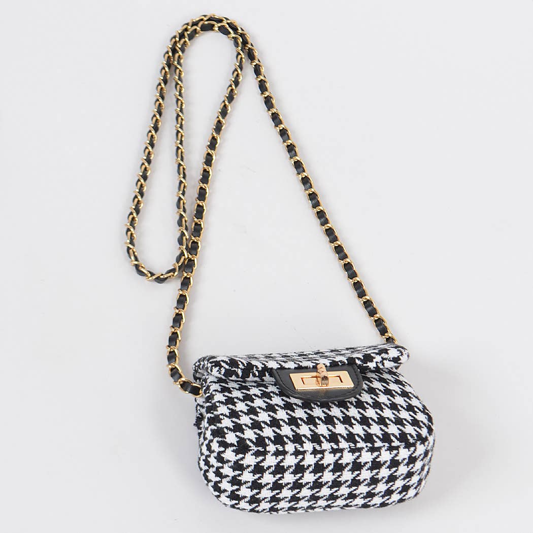 3AM BY H&D ACCESSORIES - Vendita all'ingrosso Borsa a tracolla - Donna - Mini borsa a quadretti pied-de-poule in tweed2