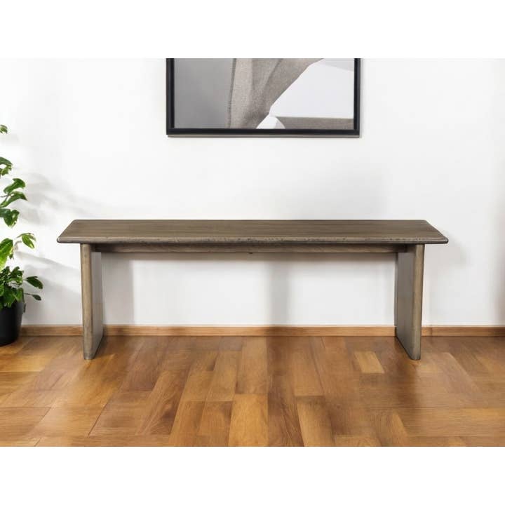 55" Brown Solid Wood Dining Bench for wholesale by HomeRoots