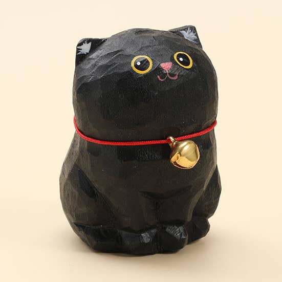 Ornamento Grande de Madeira de Gato Preto Feito à Mão Gohobi por atacado de Gohobi (We cover U.S. import duties)