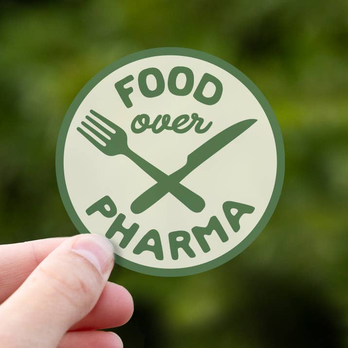 Squatchy - Wholesale Sticker - Food over Pharma Green Waterproof Sticker0