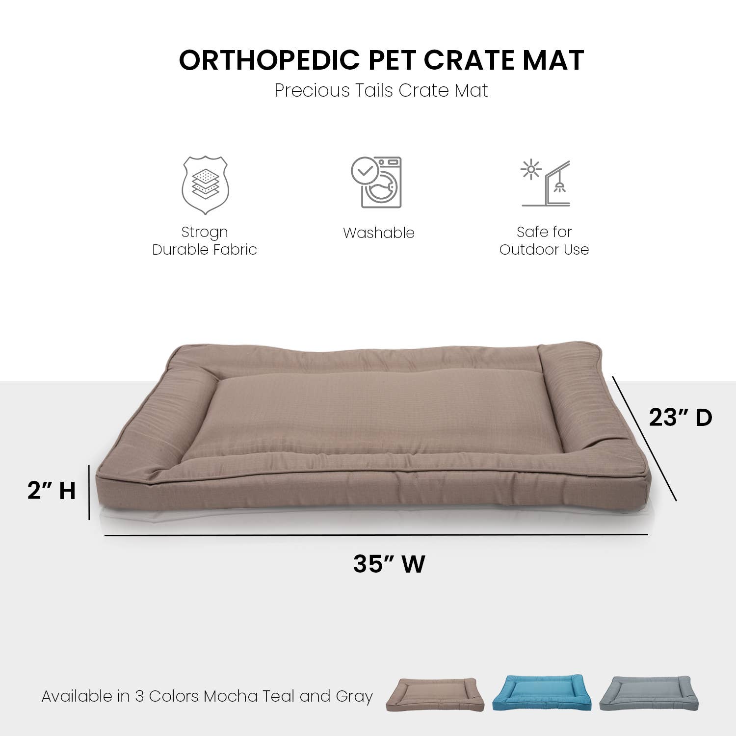 Precious Tails - Wholesale Pet Bed - Cat/Dog - Precious Tails Orthopedic Pet Bed Crate Mat24