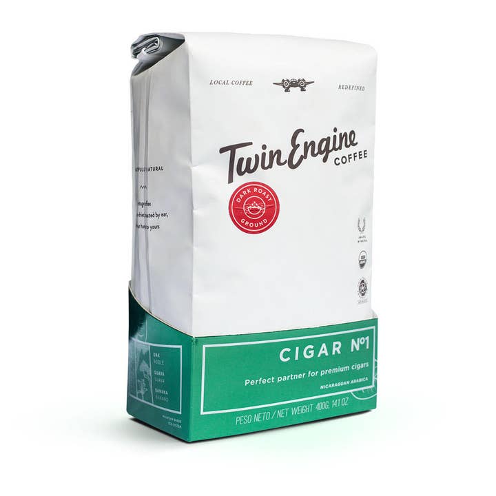 Twin Engine Coffee - Wholesale Ground Coffee - Coffee Organic Fair - Cigar No. 1 Medium Dark Ground