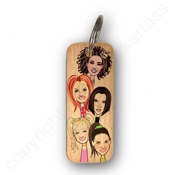 Porta-chaves de madeira Spice Girls Character - RWKR1 por atacado de Wotmalike