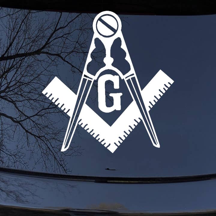 Masonic Square Compass Car Truck Window Decal Sticker for wholesale by Rad Dezigns