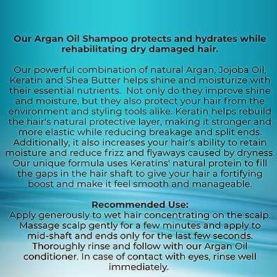 Aquableu – Champô por atacado – Shampoo de óleo de argão 8oz1