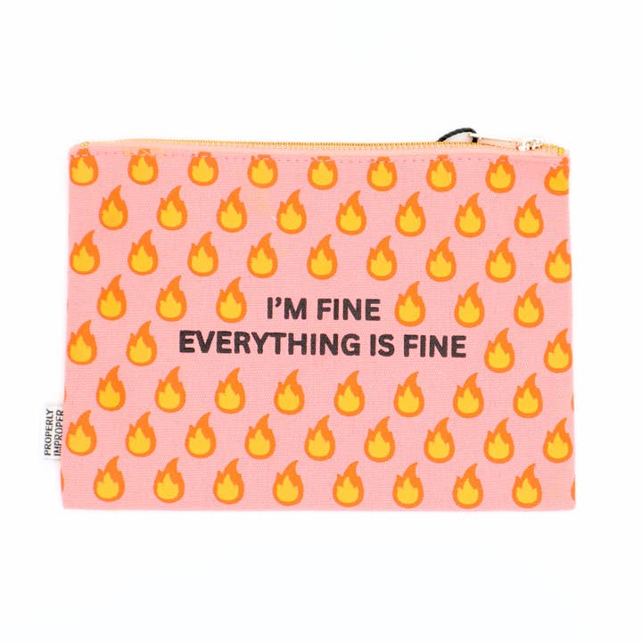 Canvas Pouch Everything is Fine for wholesale by Properly Improper