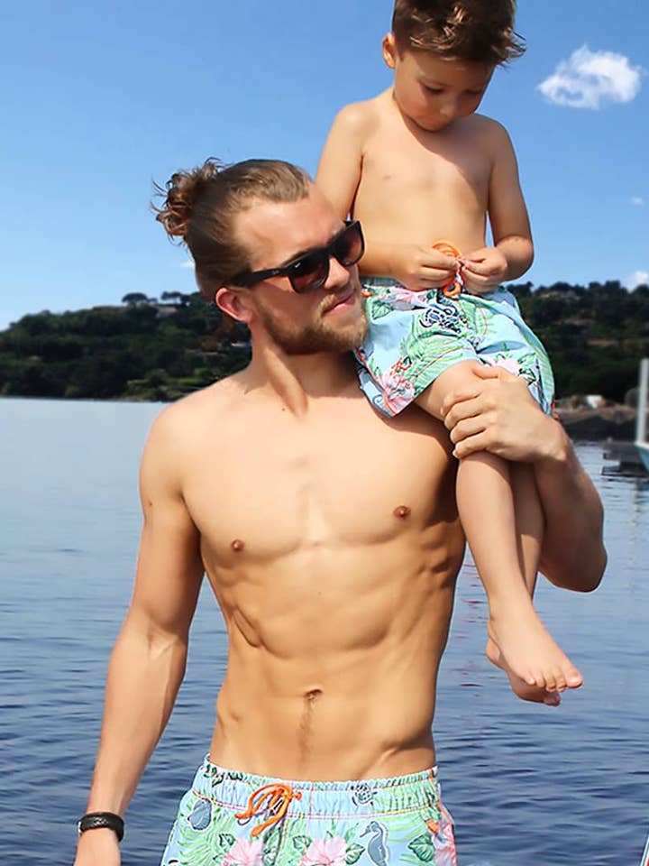 Blem Beach Accessories AU - Wholesale Swim shorts – Kids - Fiji Swim Shorts Celeste Kids1