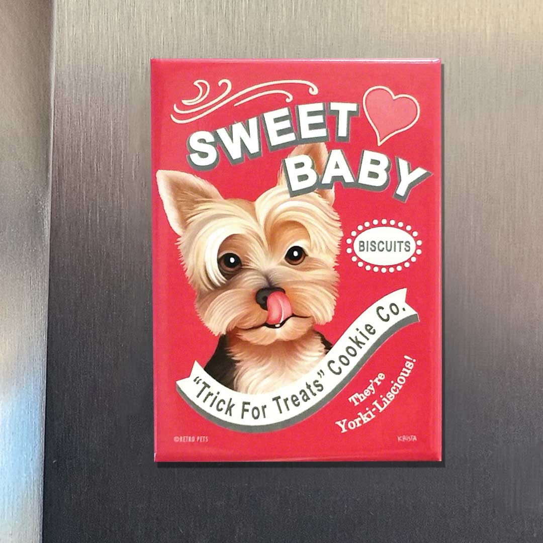 Retro Pets - Wholesale Magnet - Yorkshire Terriers 'Sweet Baby Yorkie' Magnet 4-Pack1