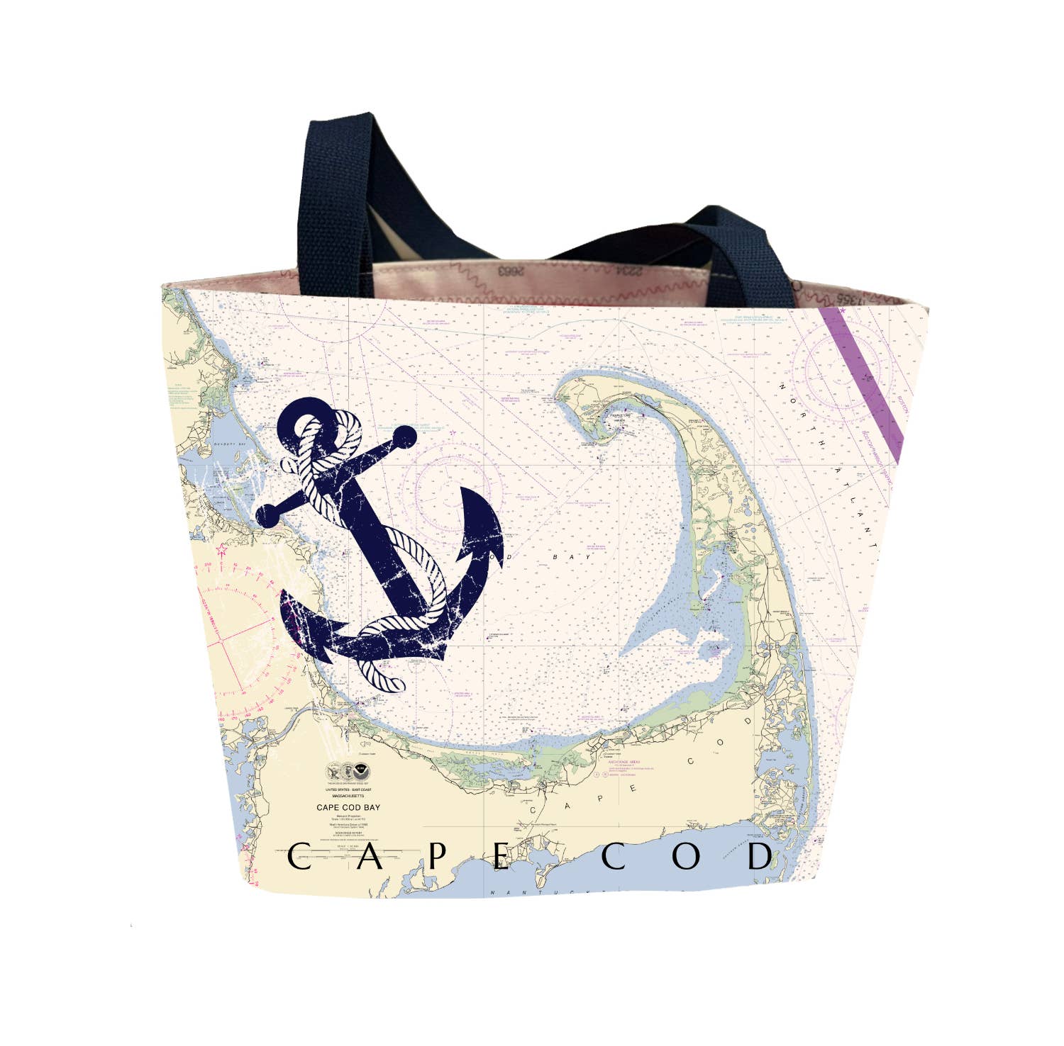 Not for Navigation - Wholesale Tote Bag - Women's - Cape Cod Nautical Chart Tote – Anchor Map Bag1