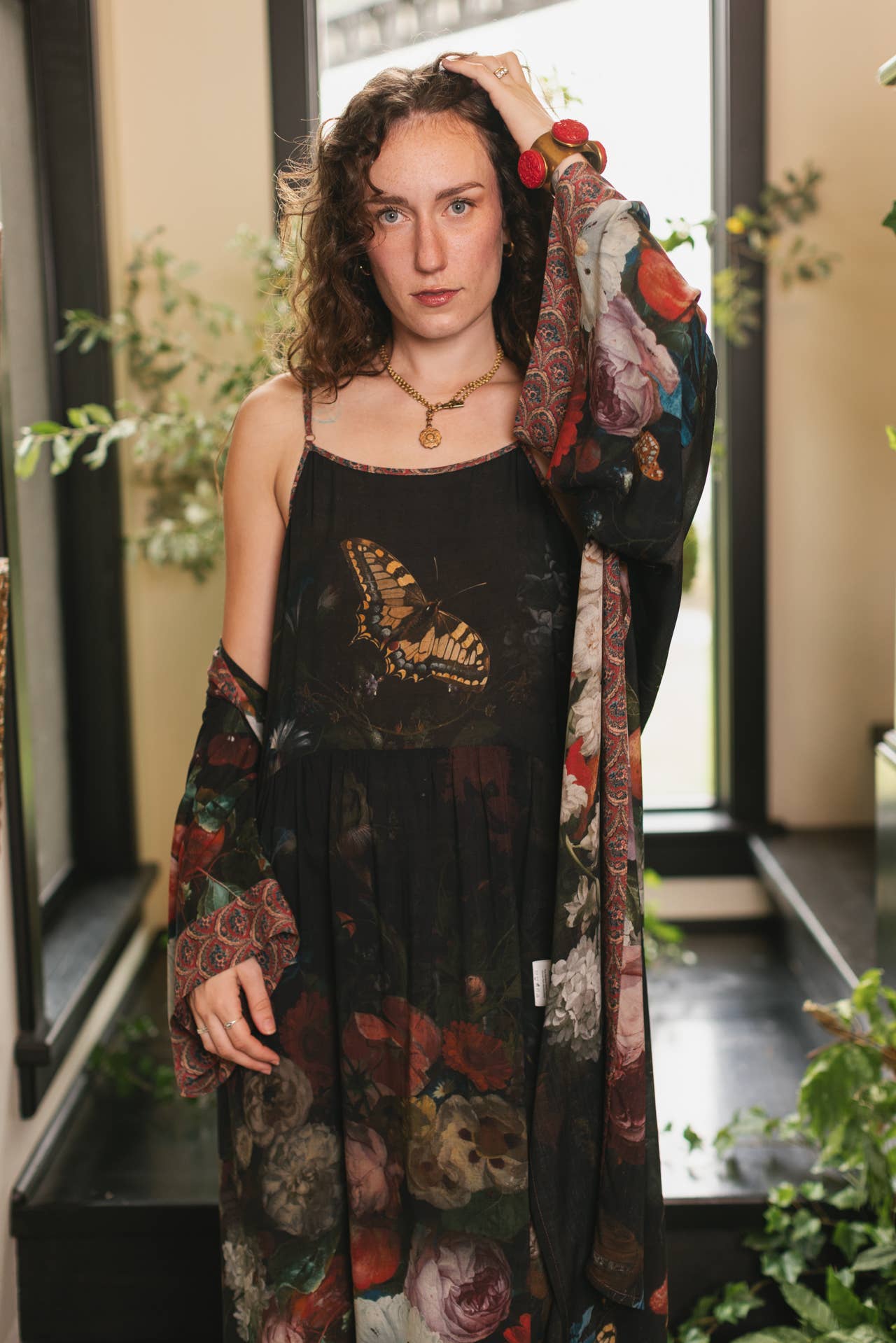 Market of Stars (USA) - Wholesale Dress - Women's - Flight of Fancy Bohéme Long Maxi Slip Dress w/Hummingbirds7