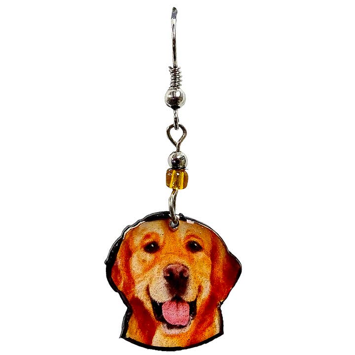 Pichincha - Wholesale Dangle Earrings - Acrylic Golden Retriever Dog Pet Dangle Earrings