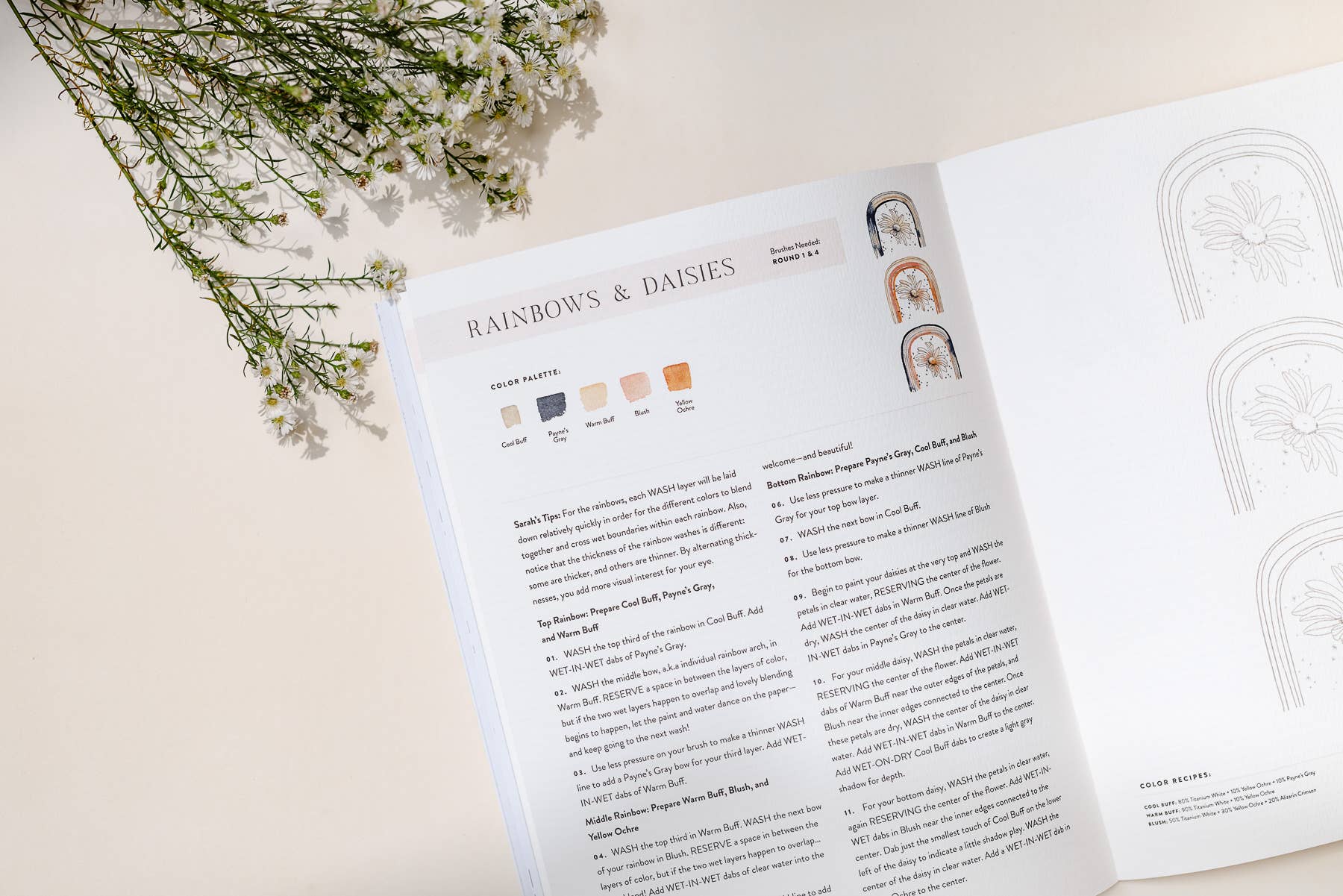 Paige Tate & Co. - Wholesale Aquarelverf - Waterverf Werkboek 2: Bloemen, Veren en Dierenvrienden9