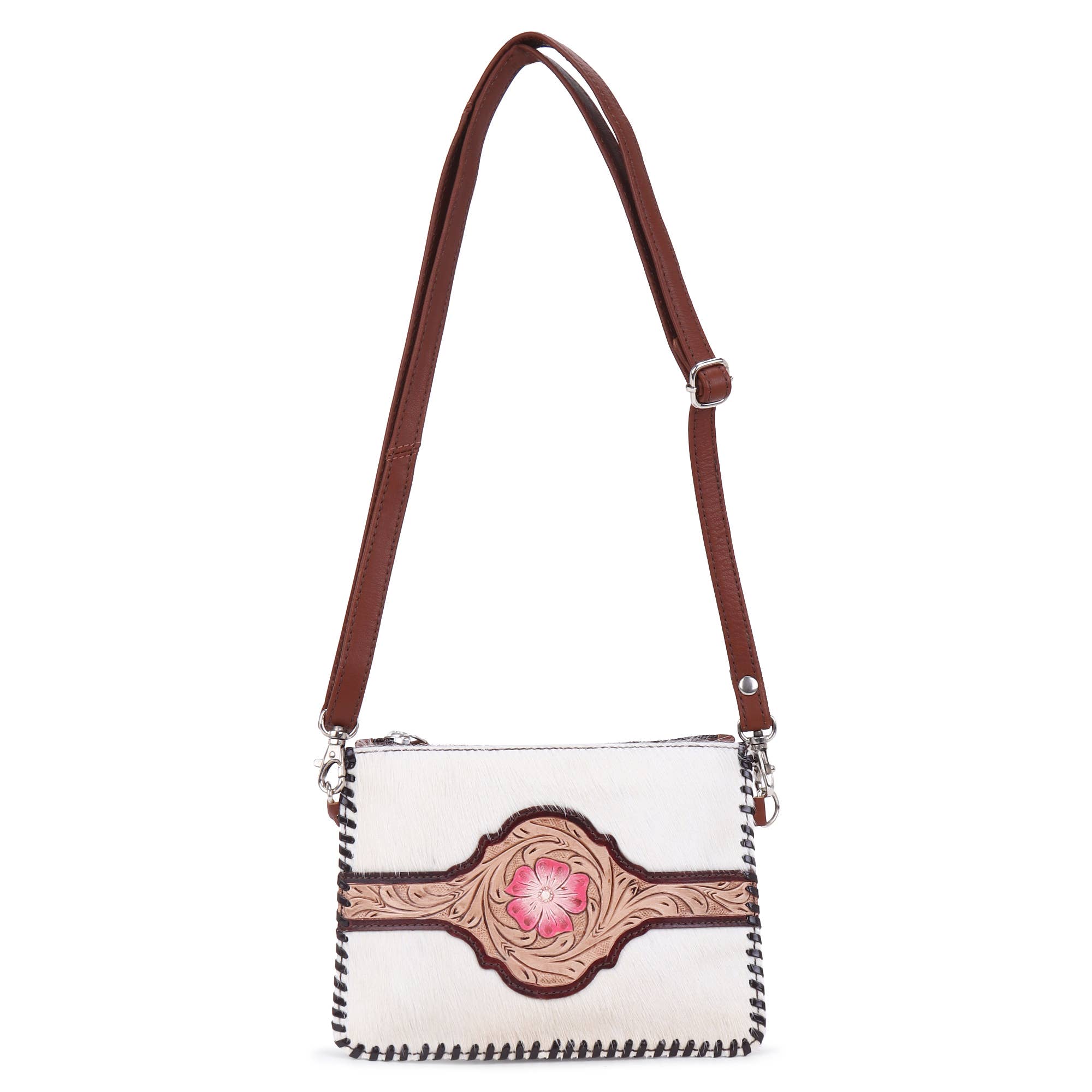 Sixtease Bags USA - Wholesale Crossbody Bag - Women's - Leather Cowhide Hand Tooled Women Mini Mobile Crossbody3