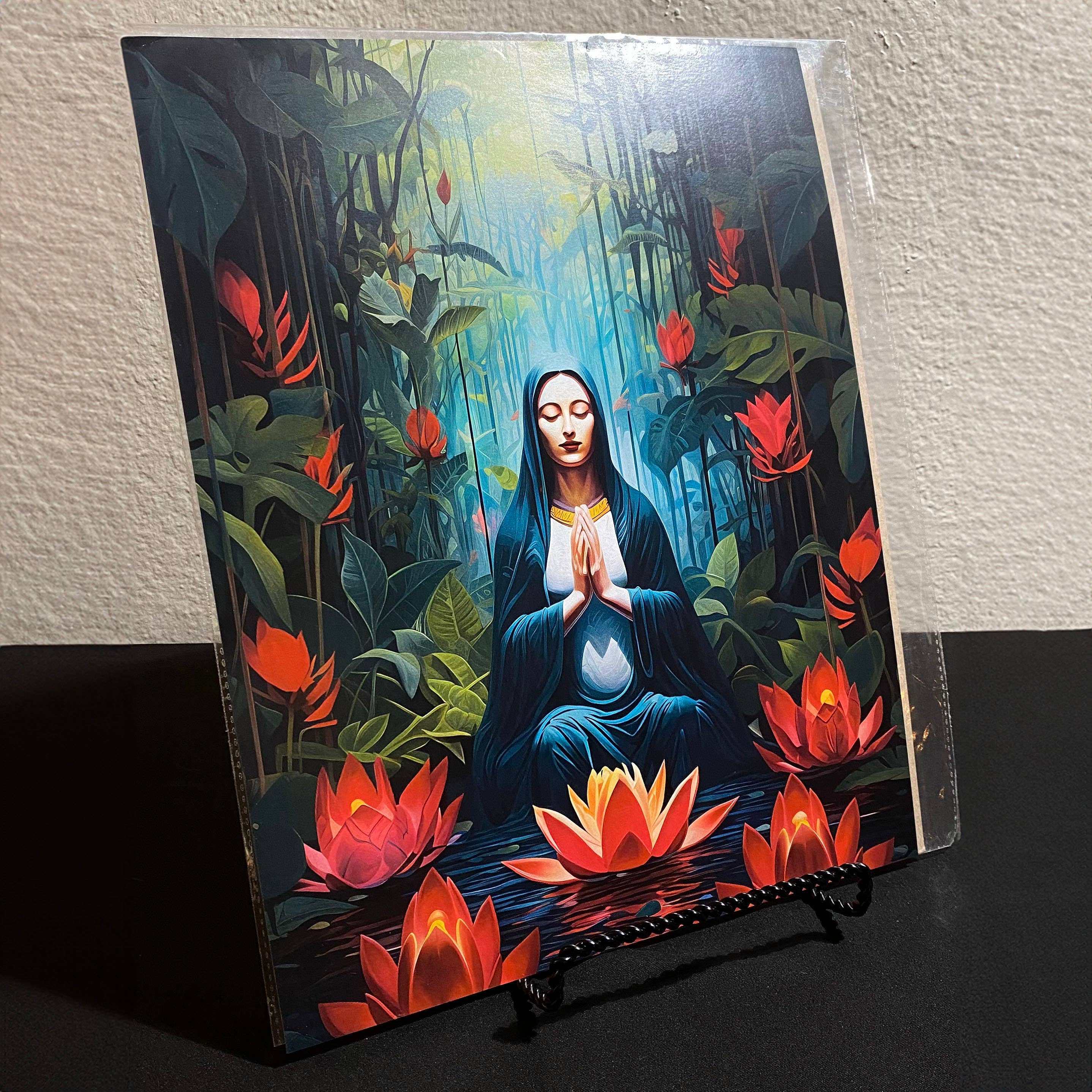 Spiritual Art Supply - Wholesale Art Print - Mary Mother of Jesus Rosary Art Poster, P-RCVM3 Art Print6