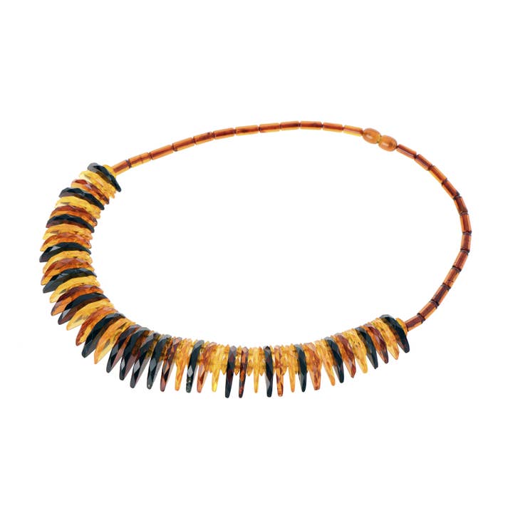 Multi Color Faceted Amber Necklace for Adult for wholesale by The Natural Amber