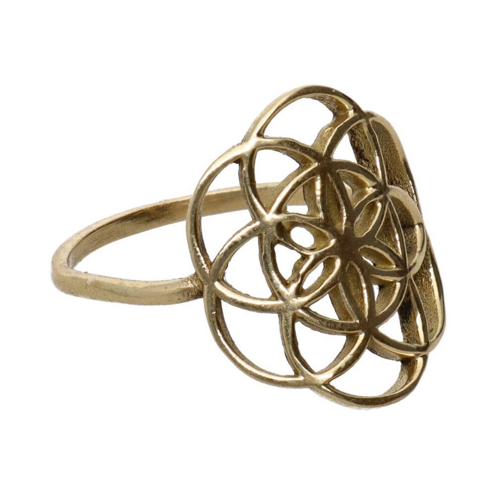 Vives de la Cortada S.L - Wholesale Cocktail/Statement Ring - Flower of Life bronze ring1