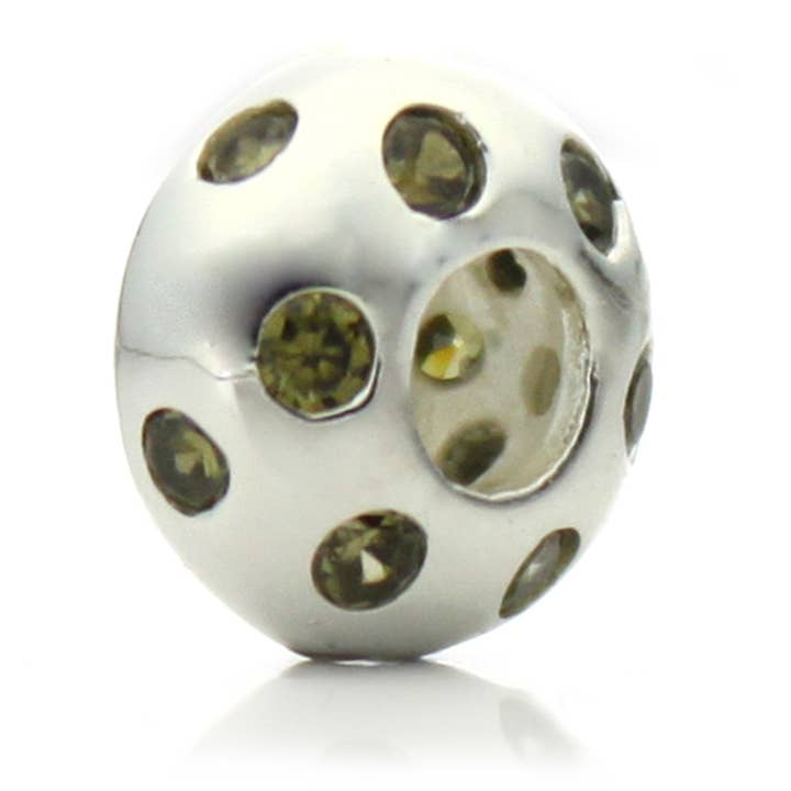 West Coast Jewelry – wholesale Individual charm/pendant – Inlaid Crystals Silver Plated Bead - "Disco Night"6
