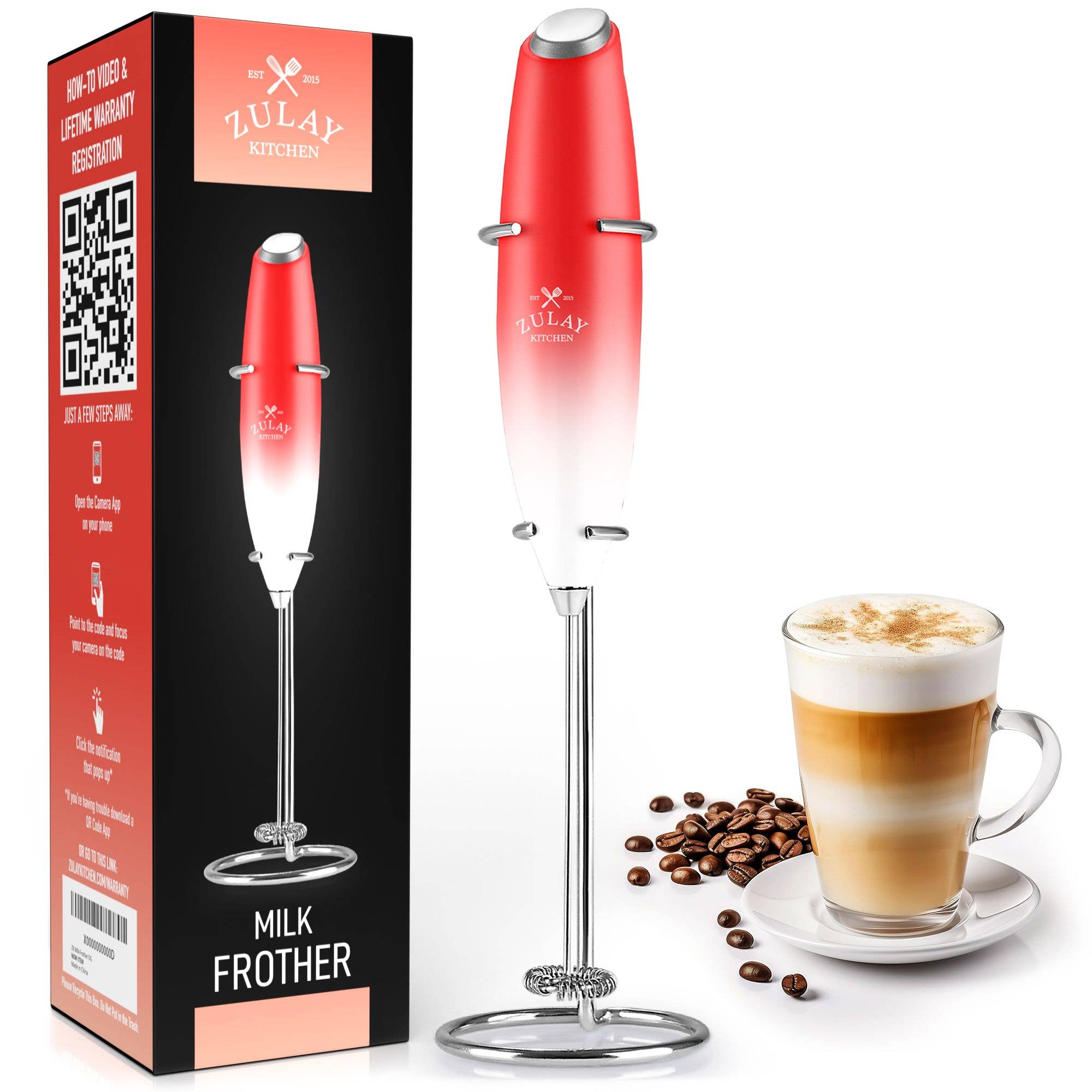 Zulay Kitchen - Wholesale Kitchen Tool/Gadget - Powerful Handheld Milk Frother - With Stand37