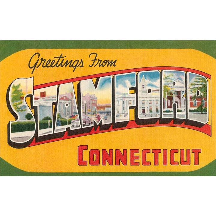 Found Image Press - Wholesale Postcard - Postcard CT-290 Greetings from Stamford