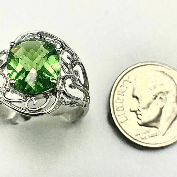 Twan Kee Jewelry - Wholesale Cocktail/Statement Ring - Blue Oval Helenite Filigree Sterling Silver Ring5