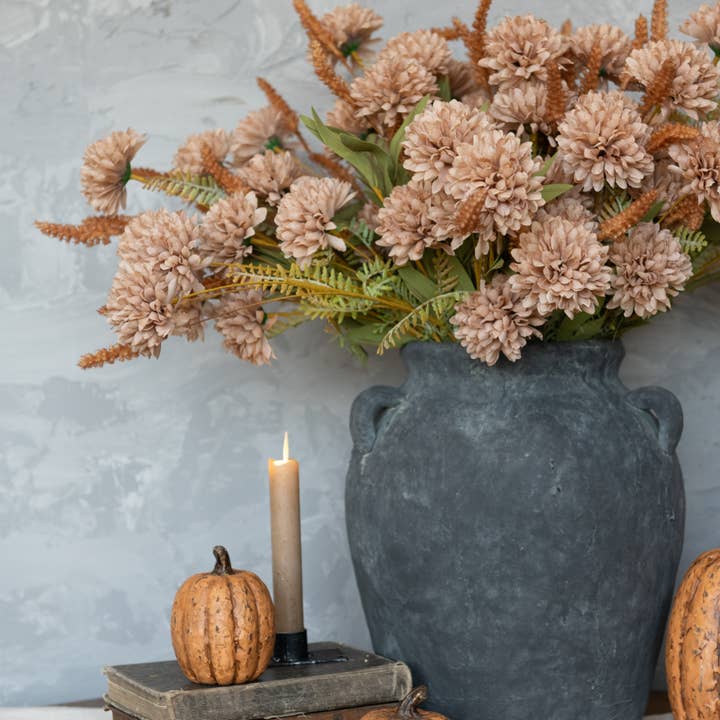 Ragon House - Wholesale Artificial flowers - 21" TAN DAHLIA & HEATHER BUSH3