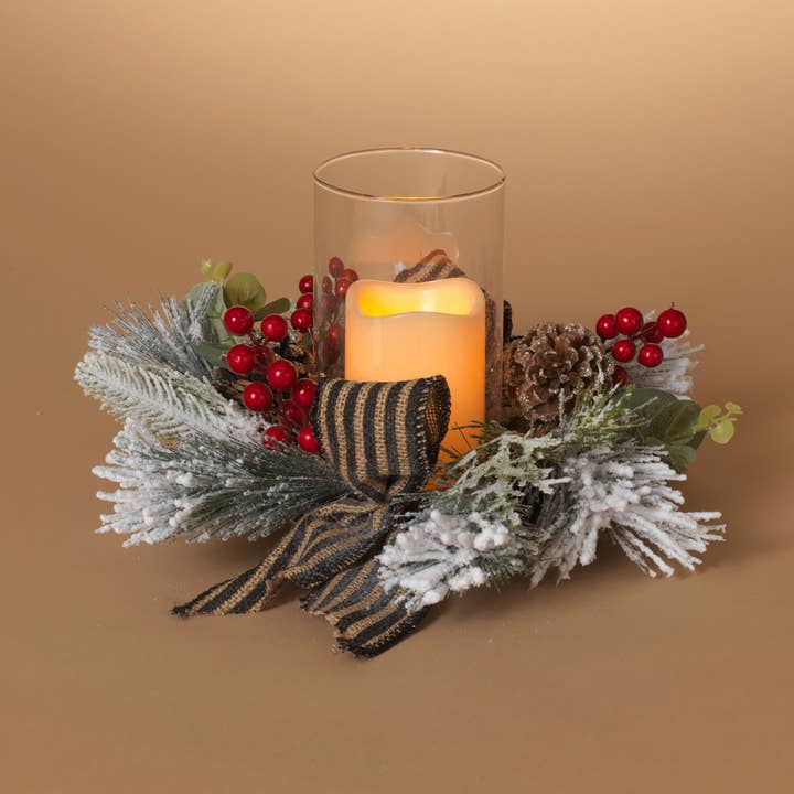 Promos The Gerson Company 14"D Holiday Pine & Berry Candle R for wholesale by The Gerson Companies