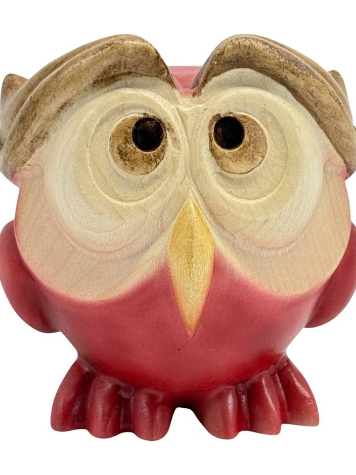 Stylized Owl Sculpture in Maple Wood from Val Gardena – Handcrafted Carving for wholesale by Dolfi