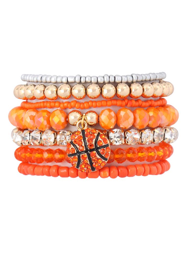 Pendentif de basket-ball à breloques à perles mixtes pour la vente par MYS Wholesale Inc