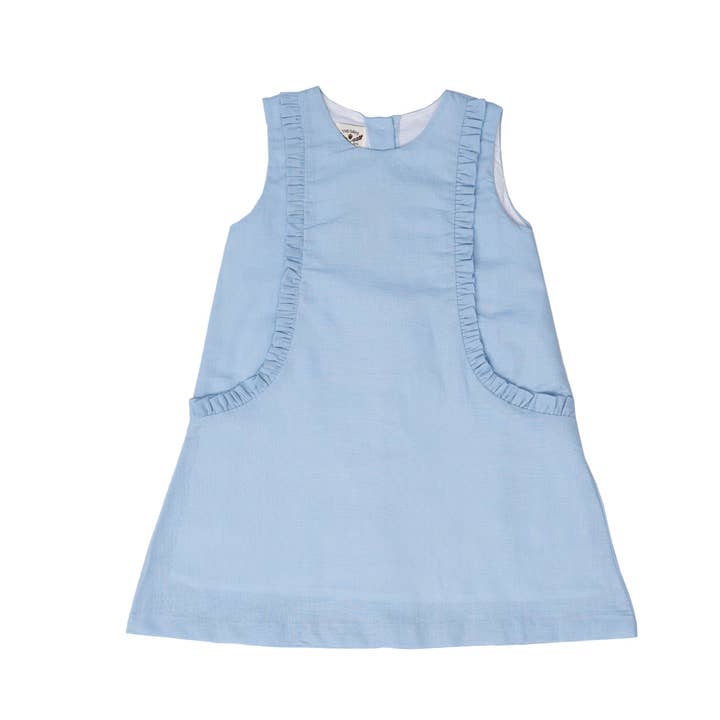Robe Kora Med en lin bleu pour enfant pour la vente par The Oaks Apparel Company